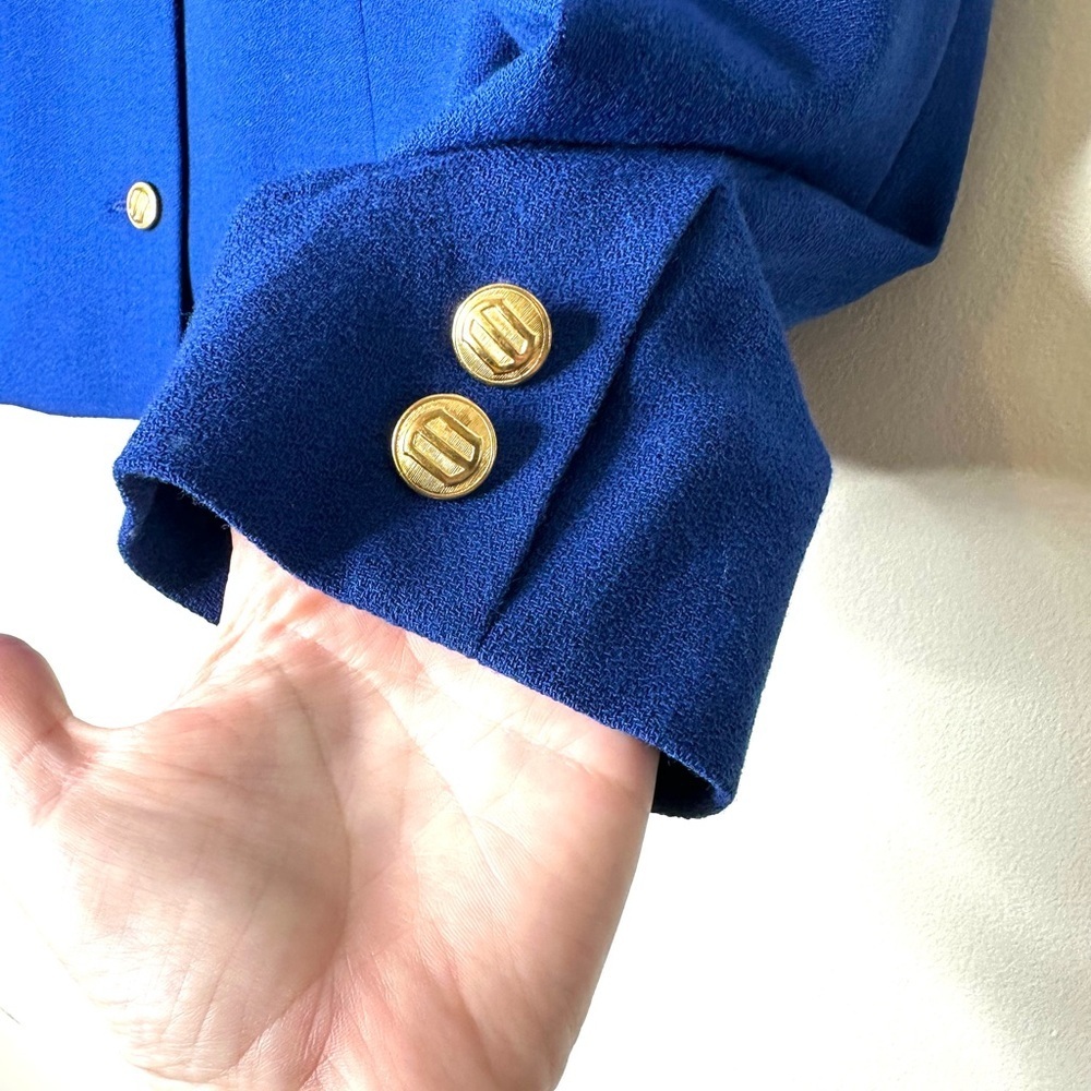 Vintage Lillie Rubin Pure Wool Gold Button Lined Blazer Jacket Union Made USA - Picture 2 of 8